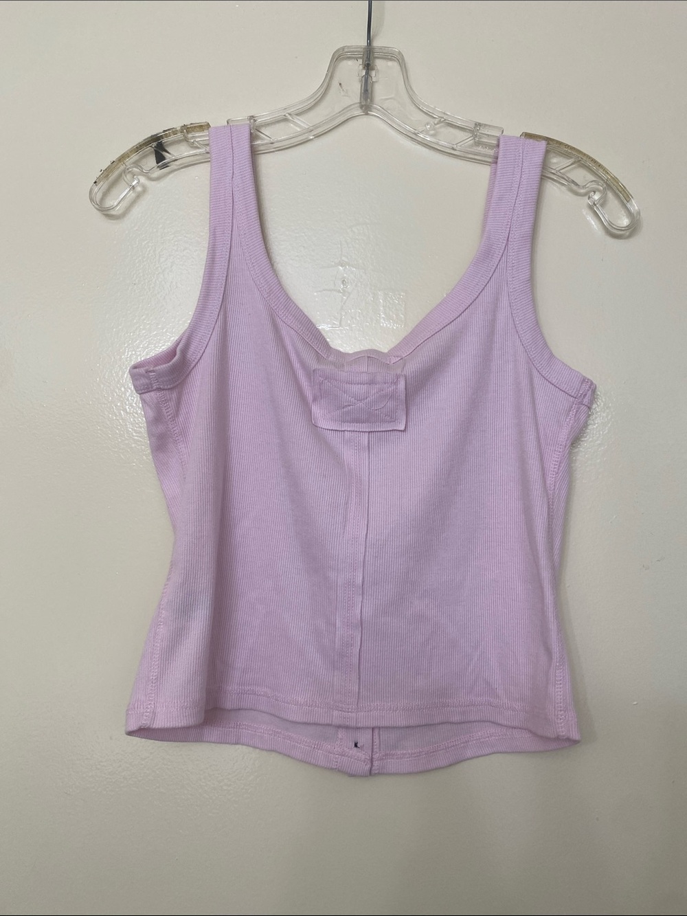 Soft Pink Ribbed Button-Front Tank Top - Picture 4 of 5